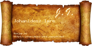 Johanidesz Imre névjegykártya